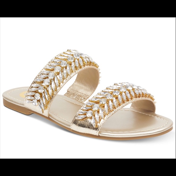 GUESS GOLD AND GEMS SANDALS SUPER CUTE AND SPARKLY - Picture 1 of 1